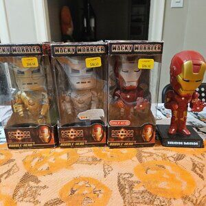 Vintage 2008 Funko Wacky Wobbler Iron Man Bobblehead Figures Lot of 4 Movie